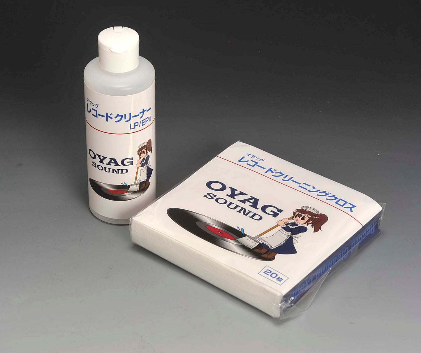 【オヤッグ】 レコードクリーナー200cc1本とクロス1包のセット SET_OYA33G_200_cloth